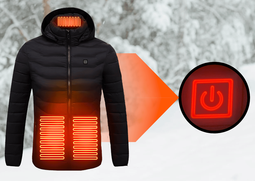 Unisex heated jacket — product feature artwork