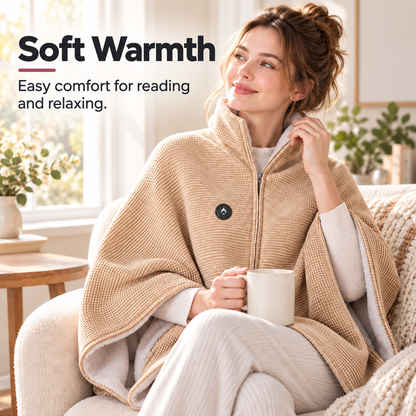 Warm Beige shawl with soft fleece lining
