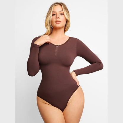 Modal Henley shaping bodysuit — product view 1