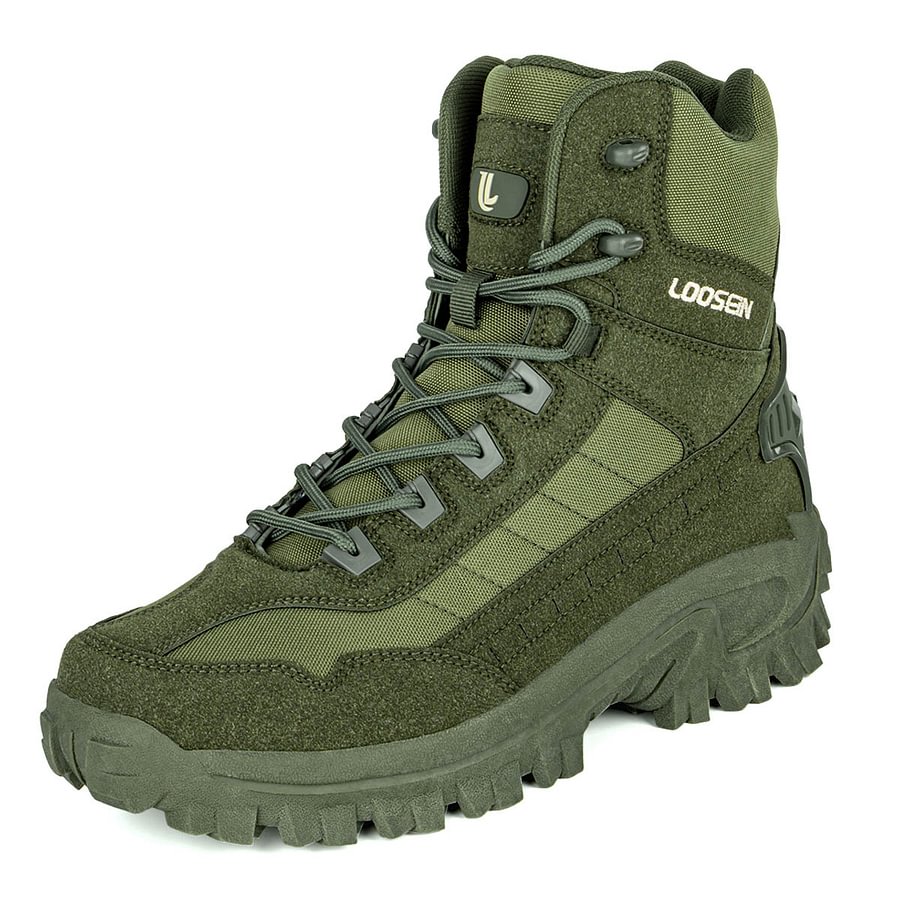 Green hiking boot