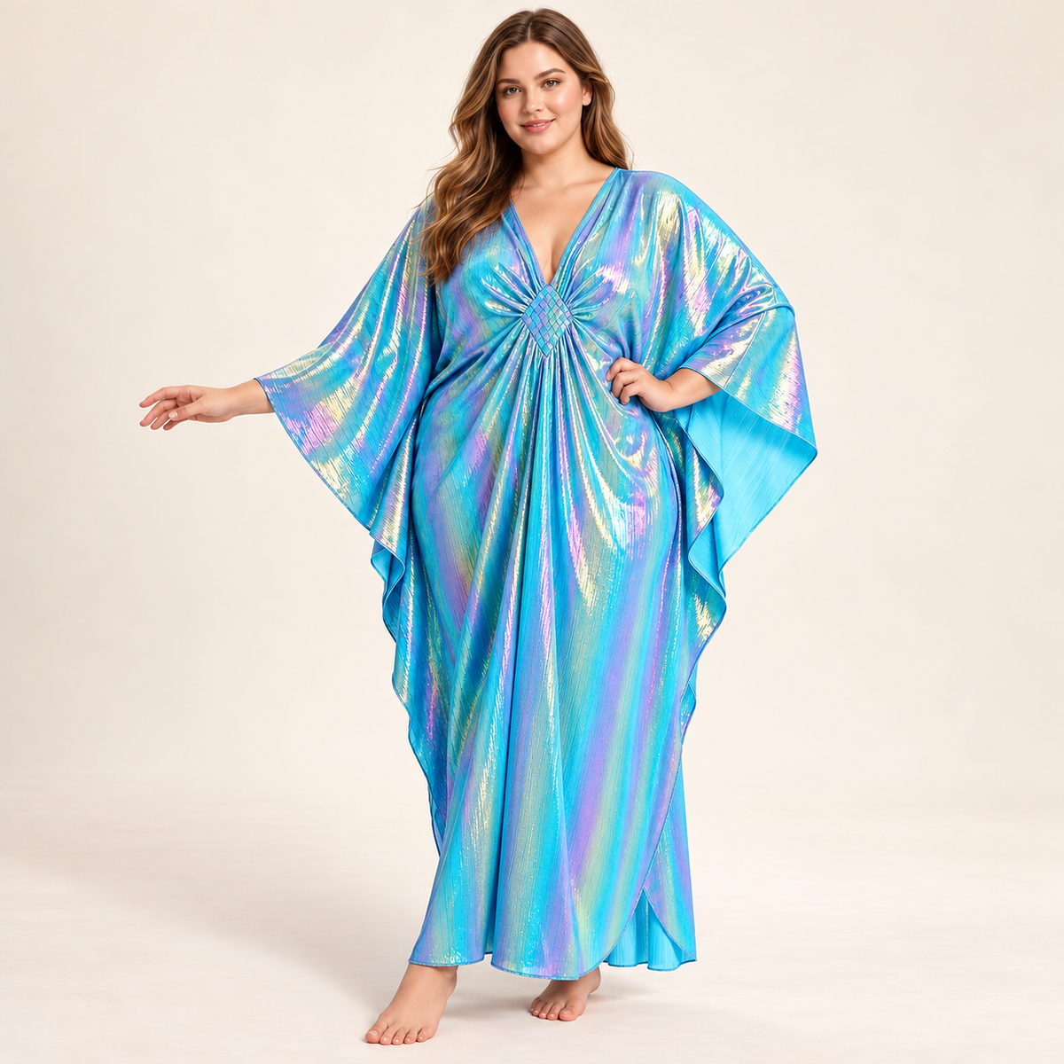 Aravelia shimmer kaftan blue