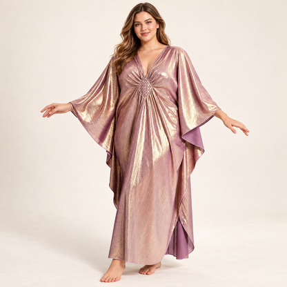 Aravelia shimmer kaftan detail