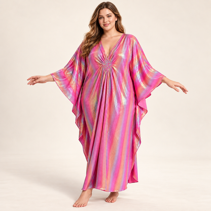 Aravelia shimmer kaftan pink
