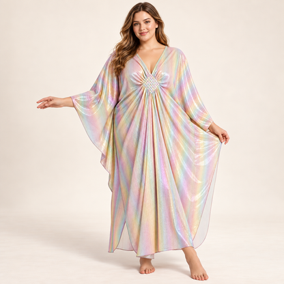 Aravelia shimmer kaftan rainbow