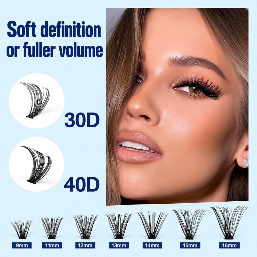 30D and 40D lash clusters for soft definition or fuller volume