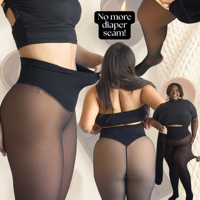 Fleece-lined shaping leggings with a smooth high-rise waistband