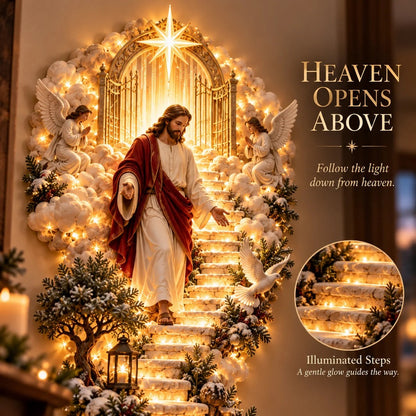 Heaven opens above: Jesus design detail