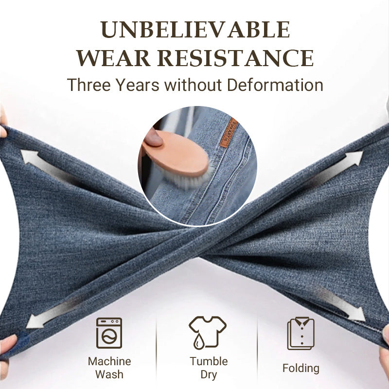 Stretching the jeans fabric