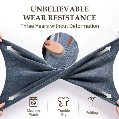 Stretching the jeans fabric