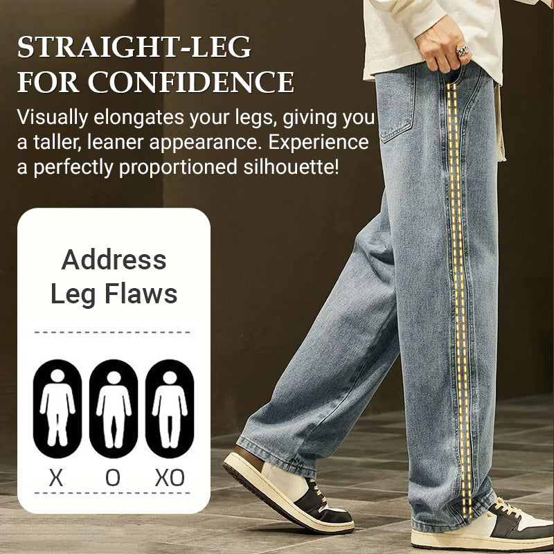 Straight-leg jeans styling detail