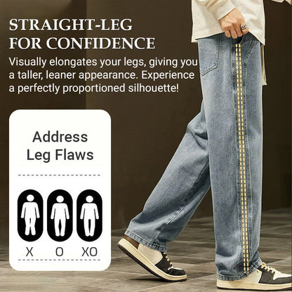 Straight-leg jeans styling detail
