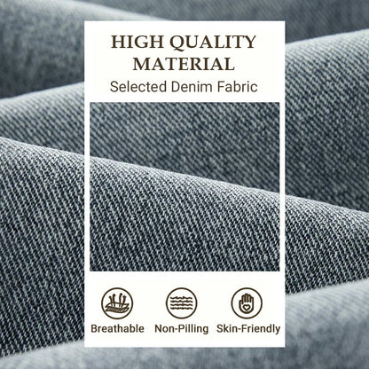 Close-up of the denim-look fabric