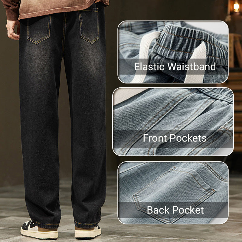 Elastic waistband and front and back pocket details