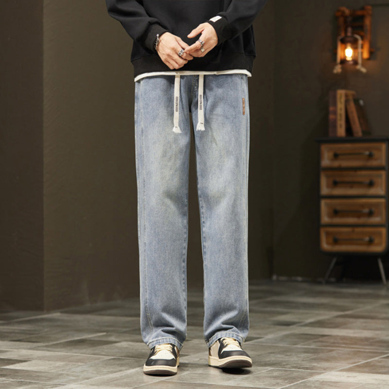 Light white blue jeans worn with a casual top