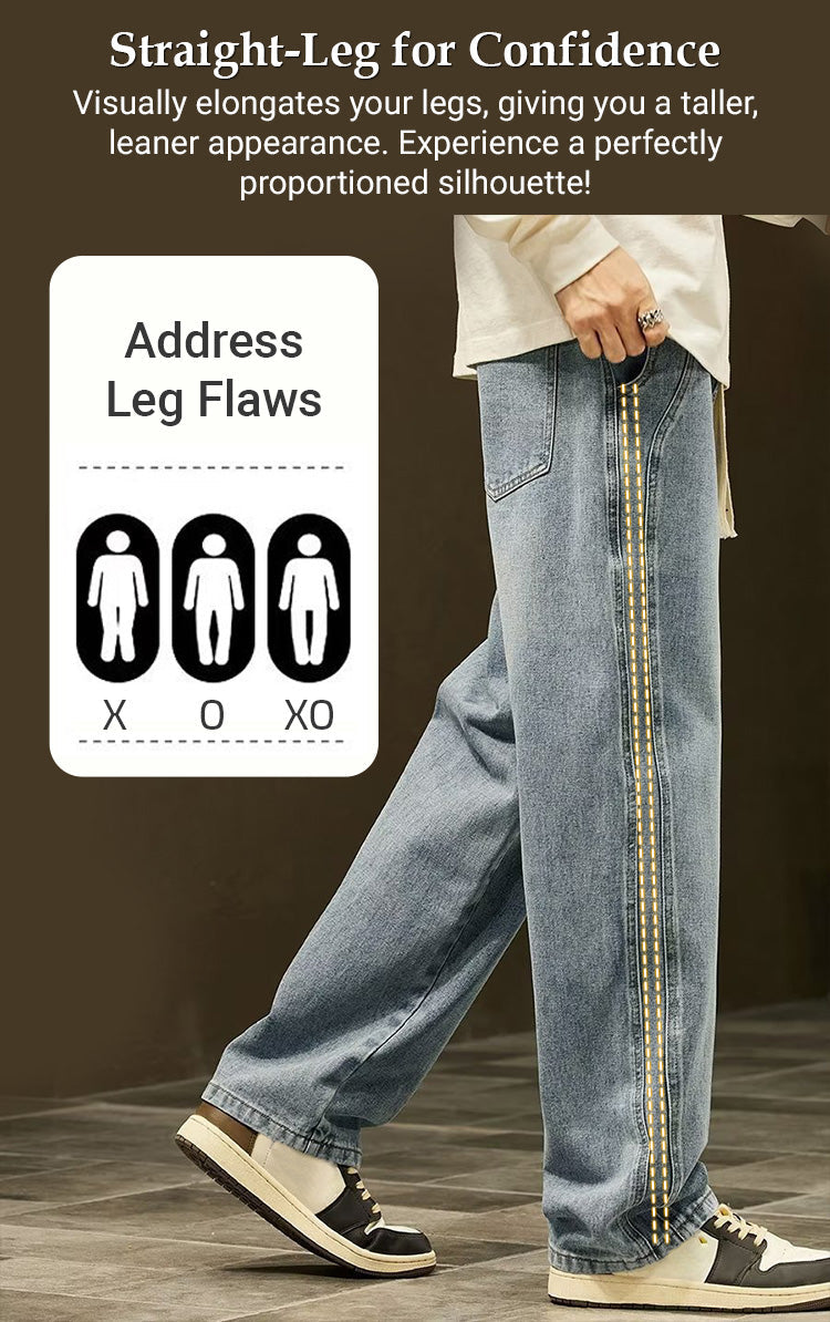 Straight-leg jeans worn with casual shoes