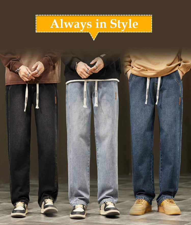 Loose straight-leg jeans in three colors
