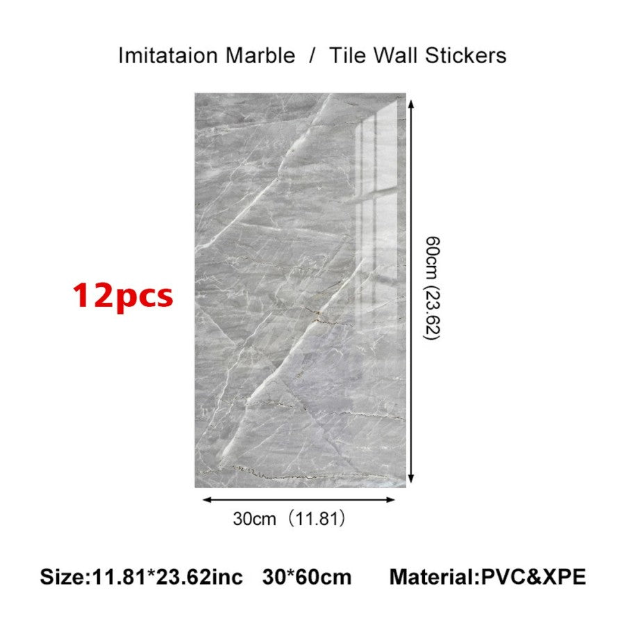 12 light gray wall tiles, each 60 by 30 centimeters