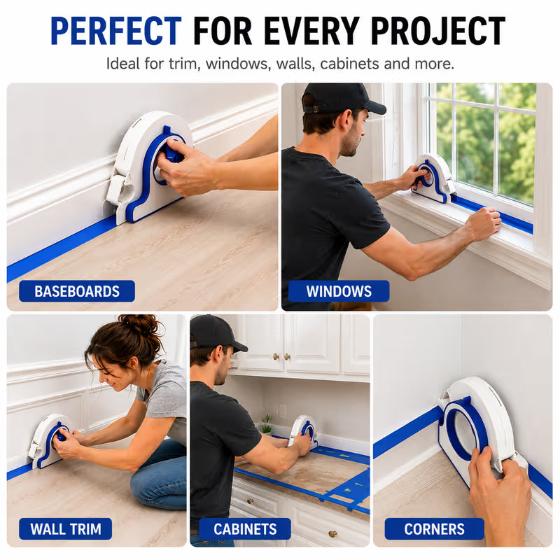 Applicator used on baseboards, windows, trim and cabinets