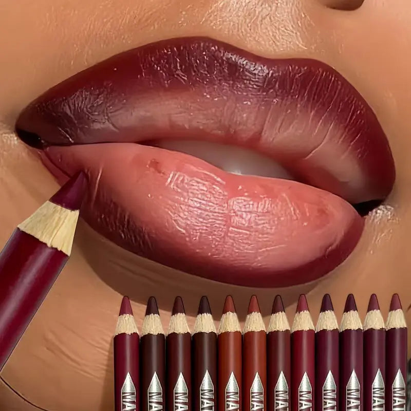 Assorted matte lip liner shades