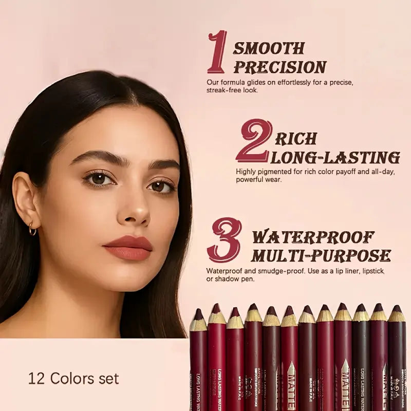Creamy waterproof matte lip liner features