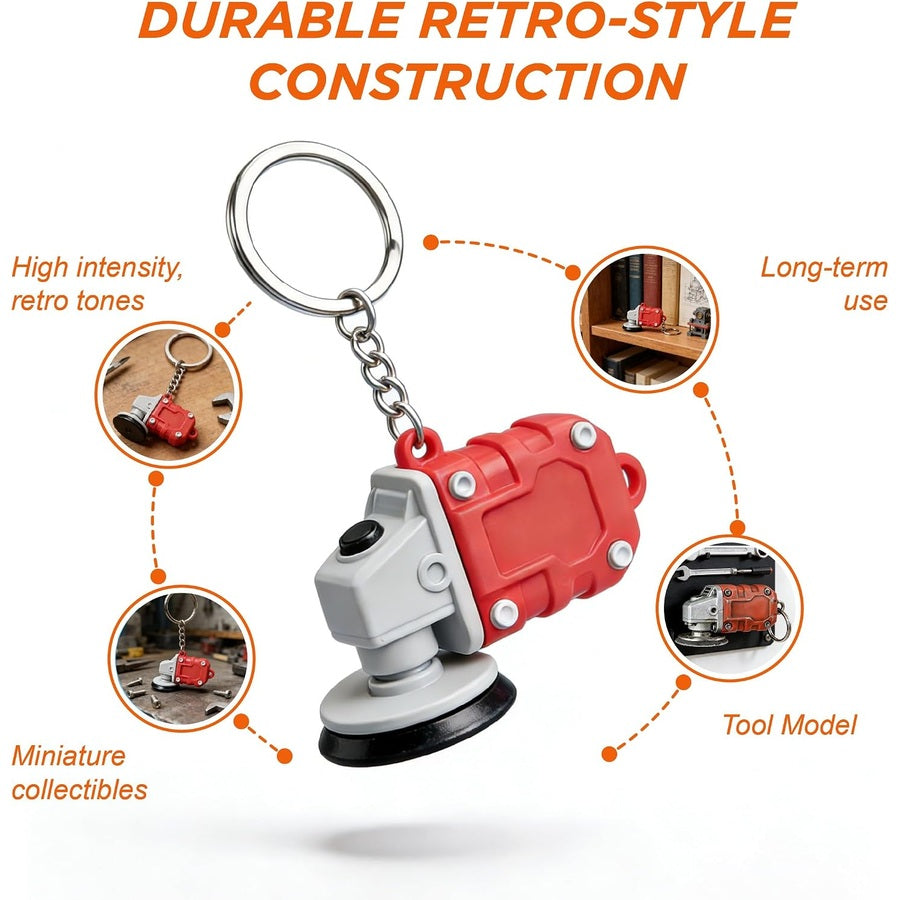 Mini grinder keychain body and metal ring details