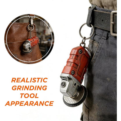 Mini grinder keychain attached to a belt loop