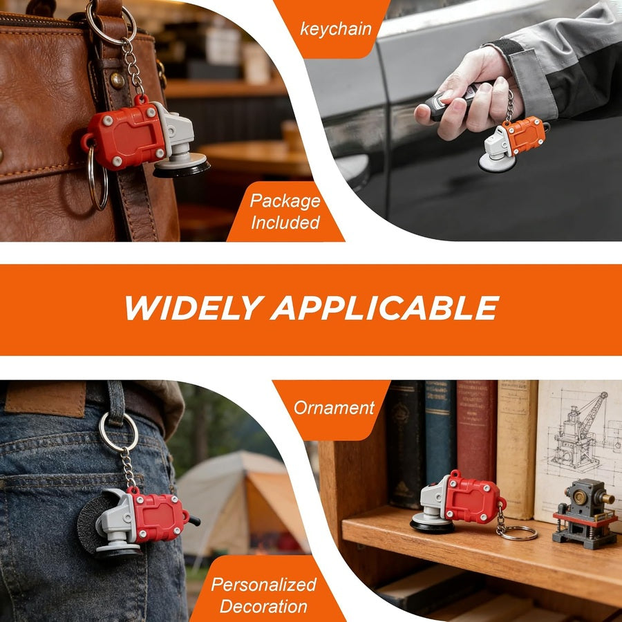 Mini grinder keychain attached to bags and keys