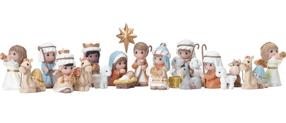 Handpainted cold-cast resin Nativity figurine collection