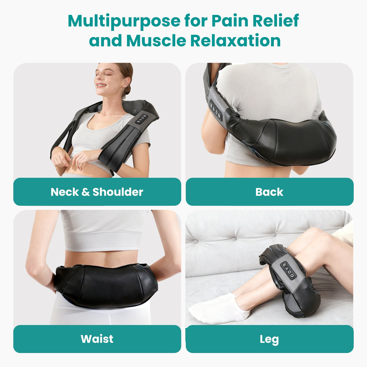 Massage positioning for neck, shoulders, back, waist and legs