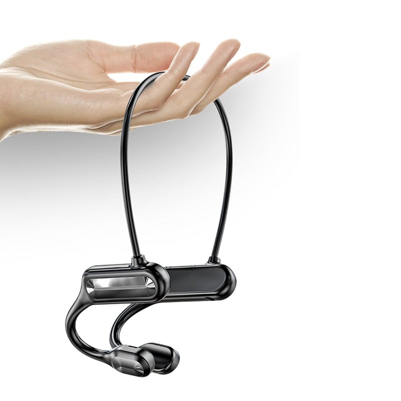 Open-ear amplifier with a behind-neck band