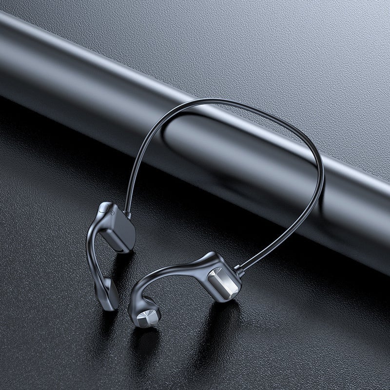Black rechargeable open-ear sound amplifier