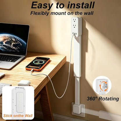 Outlet extender: tool-free bedside setup