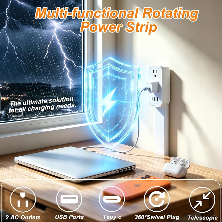 Outlet extender: charging features