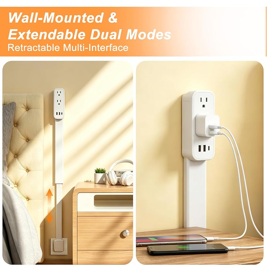 Outlet extender: space-saving design