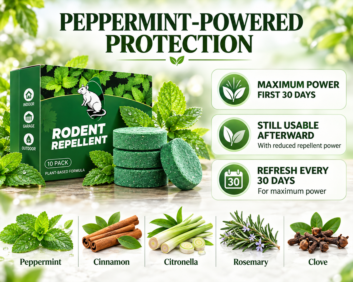Peppermint botanical formula and 10-tablet box