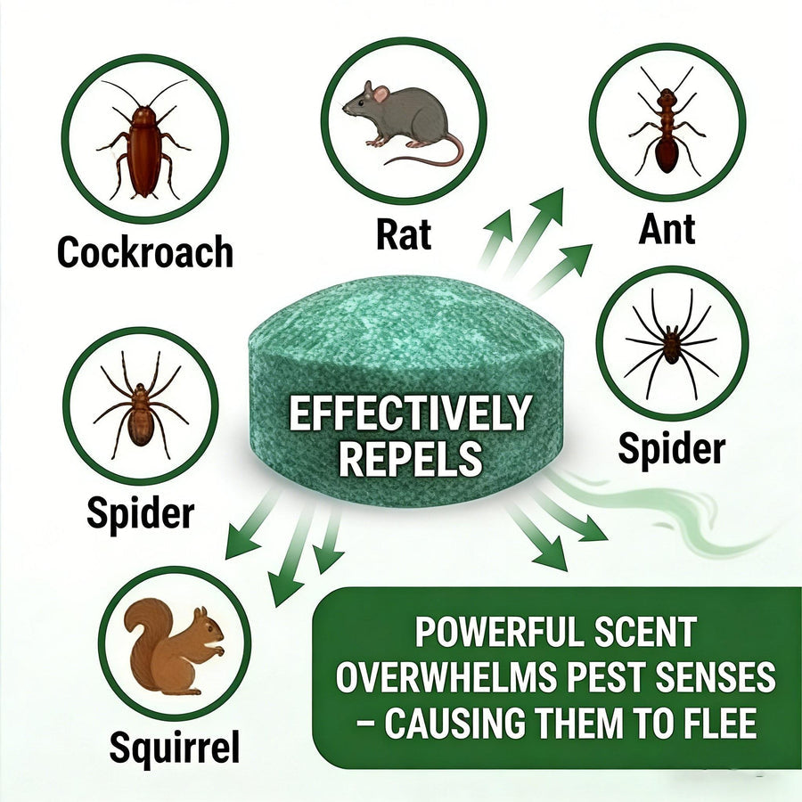 Peppermint rodent repellent tablet