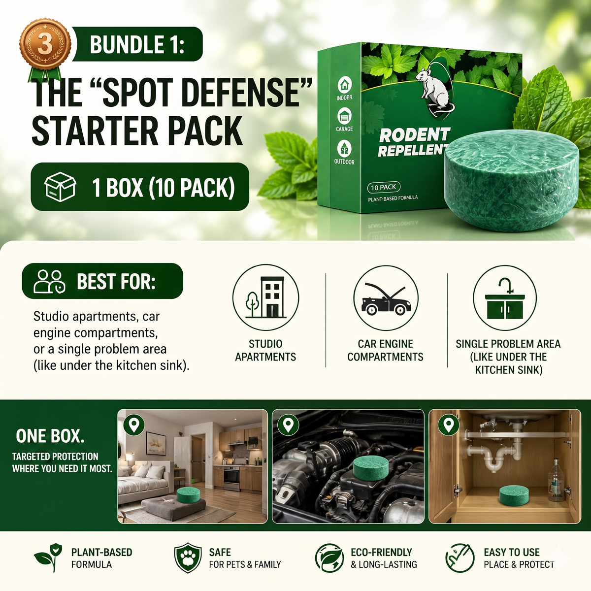 One box of peppermint rodent repellent with 10 tablets