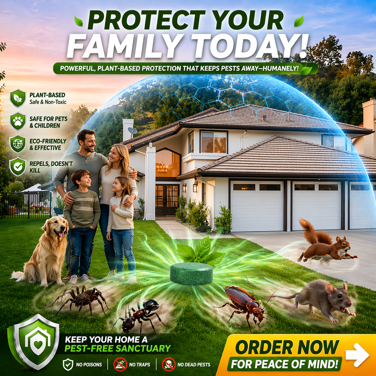 Peppermint repellent tablets for home and garden placement
