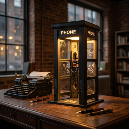 Vintage Phone Booth Ambient Lamp — desk display