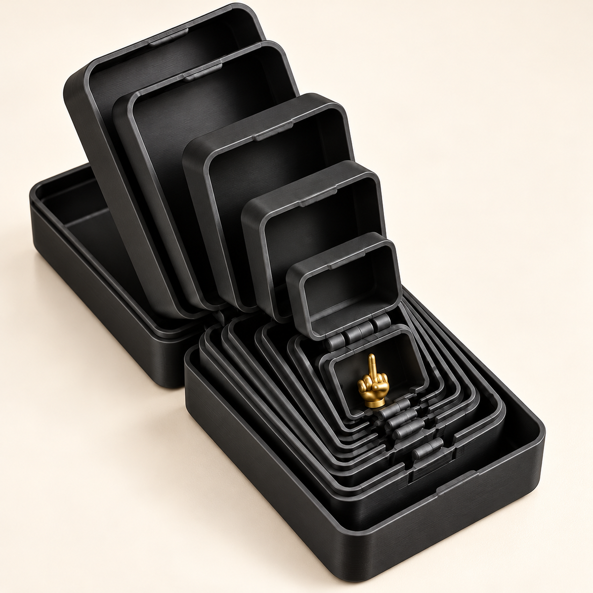 Aravelia six-layer prank gift box — black