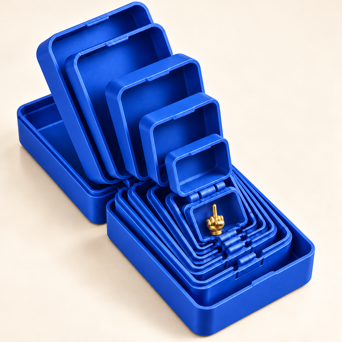 Aravelia six-layer prank gift box — blue