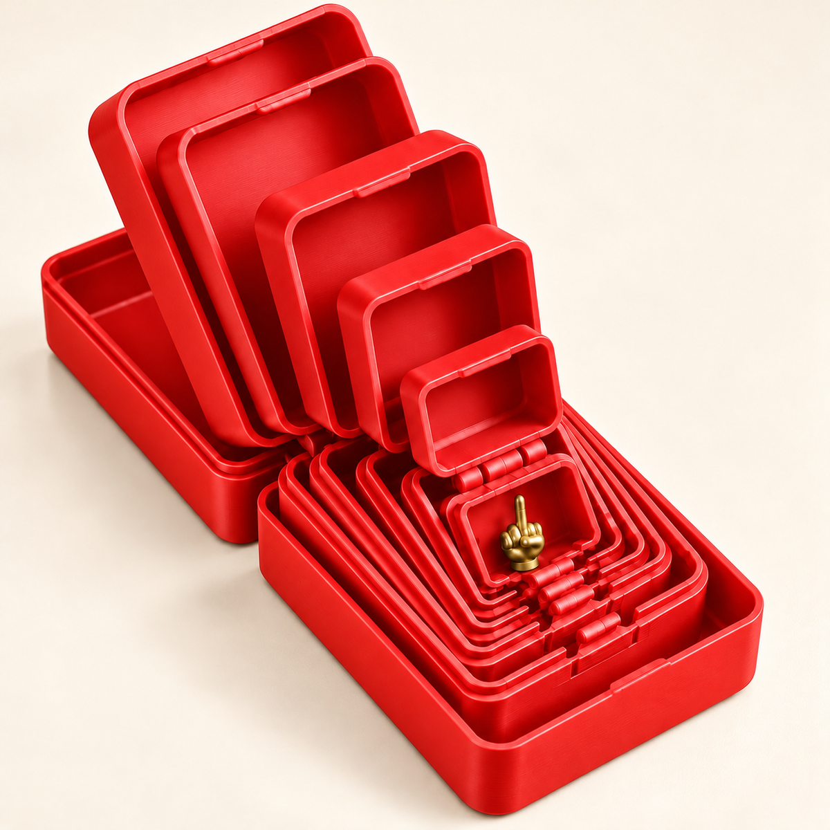 Aravelia six-layer prank gift box — red