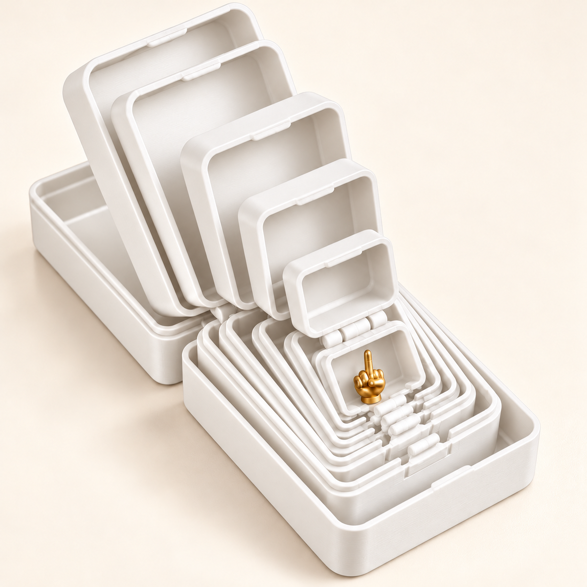 Aravelia six-layer prank gift box — white