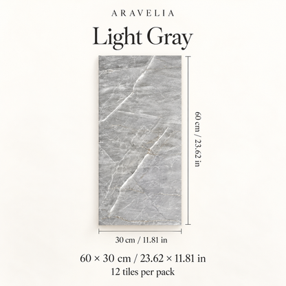 Light gray — 12 tiles, each 60 × 30 cm (23.62 × 11.81 in)