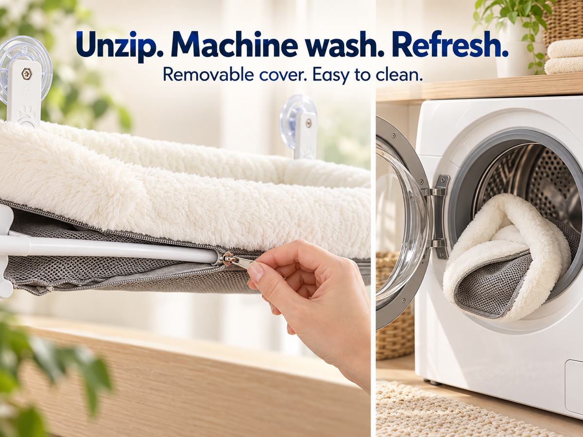 Removable zippered cover and machine washing