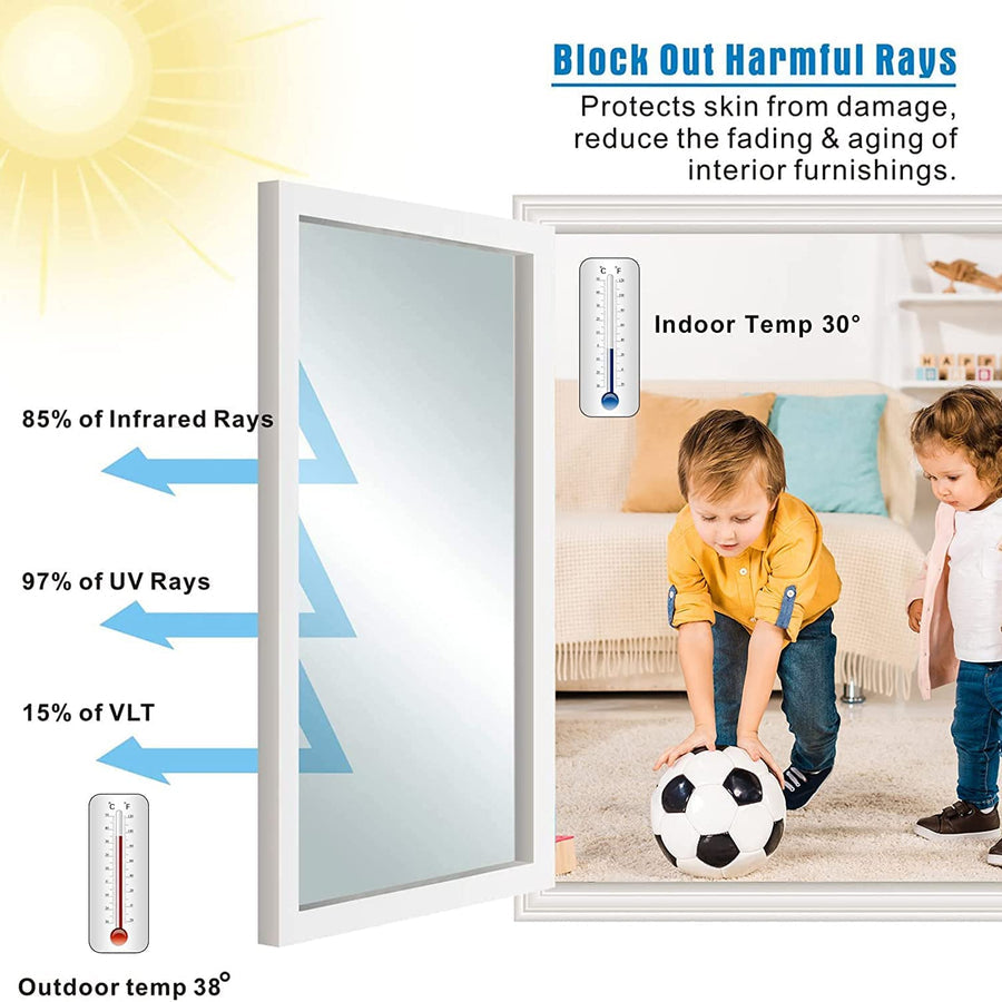 Window film solar and UV filtering diagram