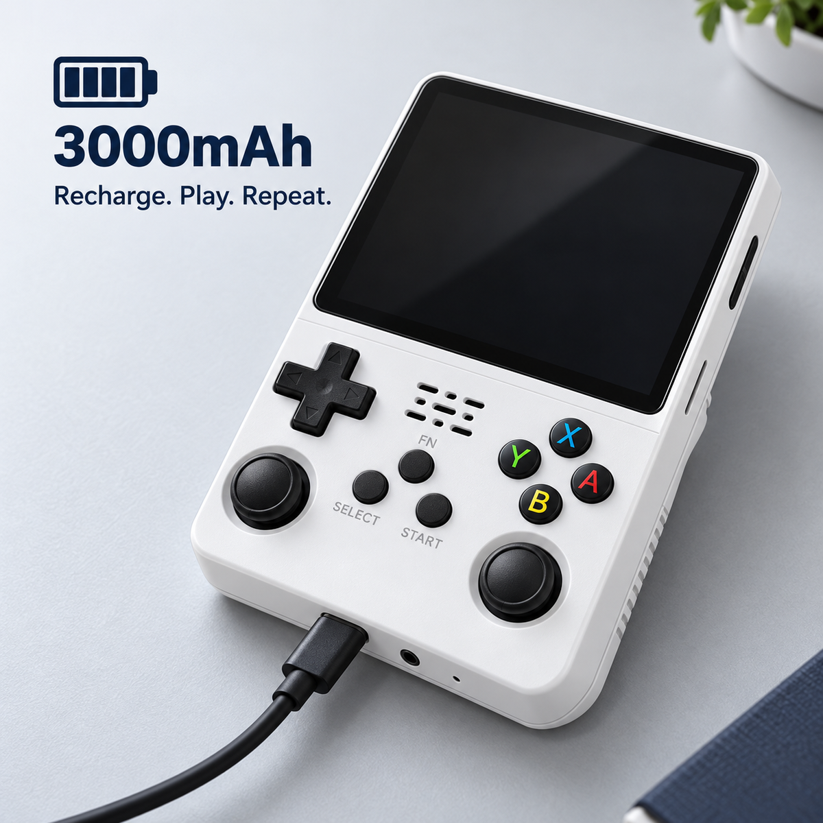 rechargeable 3000mAh battery and USB charging