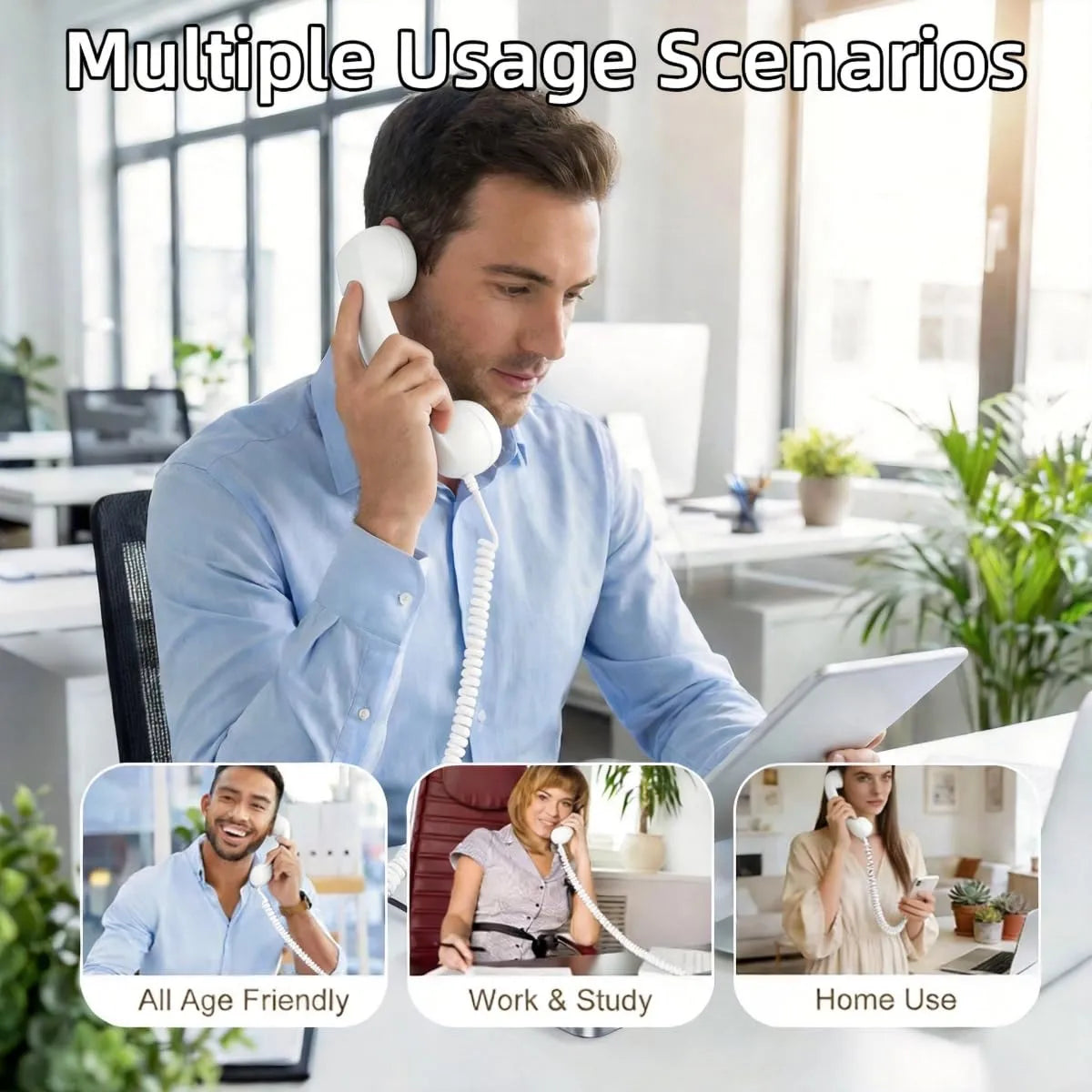 Retro handset for home and desk calls