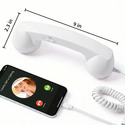 Handset dimensions: approximately 9 by 2.3 inches