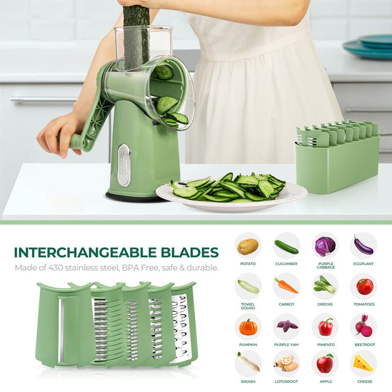 5-in-1 rotary food chopper features and accessories